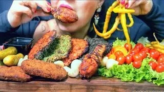 ASMR  Crunchy Food Fish + Chicken Eating Sounds (Eating Show)