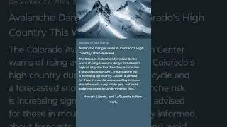 Avalanche Danger Rises in Colorado's High Country This Weekend #WEATHER ##AVALANCHE #COLORADO