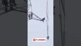 High Voltage Line Construction #shorts #highvoltage #electric #wire #construction #engineering #fyp