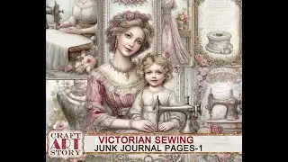 Victorian Sewing  Junk Journal Paper and supplies