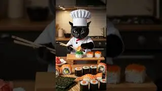 the cat loves sushi rolls) #newjeans #stablediffusion #dance #cat