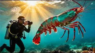 Underwater diving and seafood harvesting