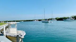 Lush Green Miami 4K morning Walk w Sharkmama - Cape Florida Channel fishing piers, No Name Harbor