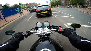 Suzuki Bandit 650 - Riding through town (Black Widow exhaust)