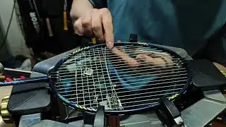 VICTOR Thruster CM badminton racket restringing with VICTOR VBS66N