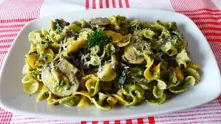 PASTA A LA NATA CON SETAS Y ESPINACAS