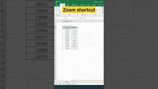 Zoom Shortcutkey | Excel #shorts #excel