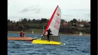 Lowrider international moth sailing at Draycote water sailing club