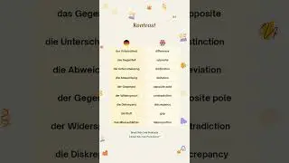 Deutsch Wortschatz B1 - Kontrast (Contrast) - 🧩 Abstract & Useful Themes