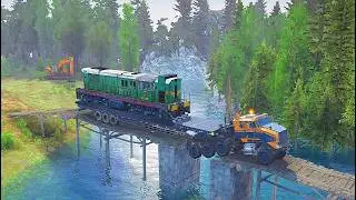 MASSIVE Train Transport FAIL! Can This Old Bridge Survive? | Spintires MudRunner