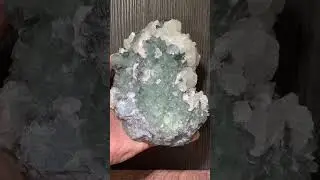 Fluorescent Calcite Crystals with Light Green Cubic Fluorite - DallasStoneworks.com