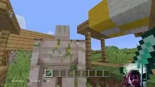 tjsuperawesome's Minecraft's internet issues. TJ is building a village with houses and Kitties