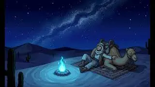 Resting by the Blue Fire 🔹 | Magical Desert Lofi Mix
