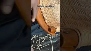 How weaving rattan on chair frames are done. #diy #rattan
