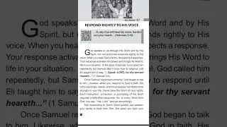 RHAPSODY// RESPOND RIGHTLY TO HIS VOICE// 17TH OF JANUARY, 2026 #rhapsodyofrealities 