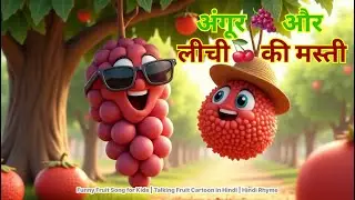 अंगूर और लीची की मस्ती 🍇🍒 | Funny Fruit Song for Kids | Talking Fruit Cartoon in Hindi | Hindi Rhyme