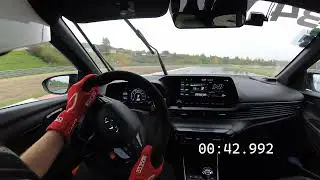 Hyundai i20N wet lap on Autodrom Most 02:17.357