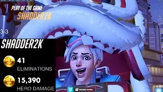SHADDER2K GM TRACER GAMEPLAY - 41 ELIMS! [ OVERWATCH SEASON 26 TOP 500 ]