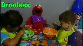 Elmo, Dave & Bella try Droolees Silicone Bibs- 20% off Code