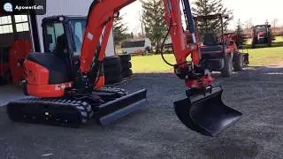 Kubota U55 Excavtor: Rototilt Attachment