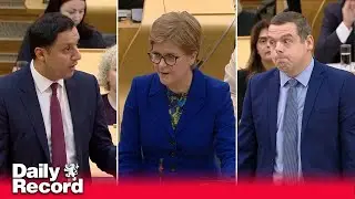 Nicola Sturgeon faces questions from Douglas Ross and Anas Sarwar at FMQs