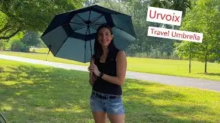Urvoix Travel Umbrella, double canopy, compact & auto open #umbrella #compact #travelaccessories