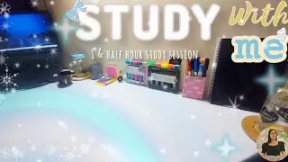 Study with me ♡ | Real-Time 1 & half hour Study Session ☁️💙