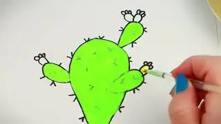 How to draw a tumblr cactus, fun, relaxing and satisfying painting video. Acrylic paint