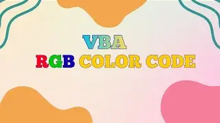 VBA code to Set Cell Background Color Using RGB Like a Pro! | Hindi
