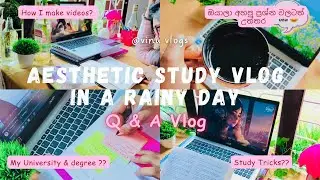 වැහි දවසක පාඩම් වැඩ එක්ක ගෙවුන දවල් වරුව 🥰📚🌧💕📝| Q & A Vlog | Study in a rainy day #study #viral