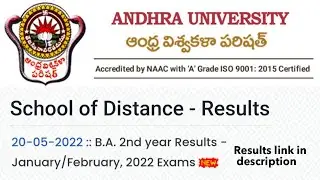 Andhra University Distance B.A Degree 2nd year result released 2022