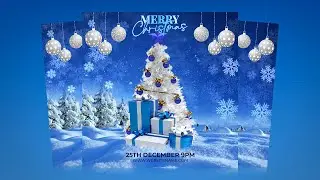 Merry Christmas Social Media Post Design in Photoshop Tutorial