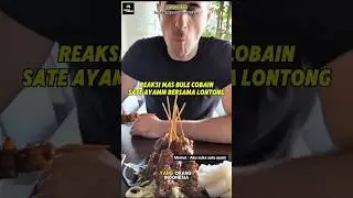 Mas bule cobain sate ayam di Indonesia!! #shortvideo #reaksibule #sate #visitkuliner
