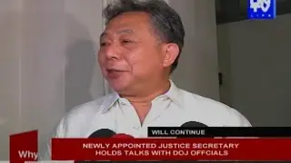 Newly-appointed Justice secretary holds talks with DOJ officials