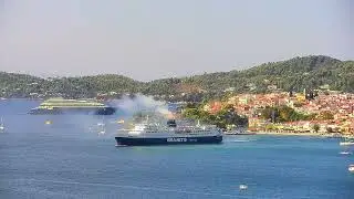 Skiathos Bay & Port Time‑Lapse | Cruise Ship Arrival & Daily Vessel Action