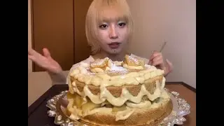【アップルチャイケーキ】ASMR I Mukbang 🍎