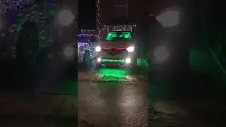 Car Christmas Wrapping String lights Tinsel and Decorations