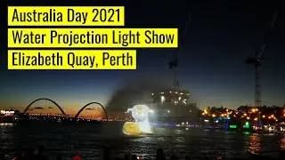 Australia Day 2021 Water Projection Light Show, Elizabeth Quay, Perth