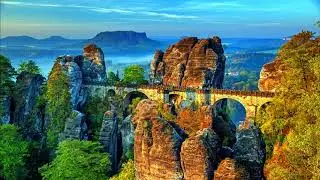 Elbe Sandstone Mountains ~ Germany Bridge ~ Instrumental Music for Background
