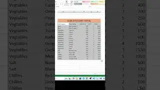Excel Subcategory total in Excel Sheet #excel #exceltutorial #excelformulas #exceltips #subcategory