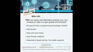 Spatial Technologies Location Intelligence Online - Did You Know?