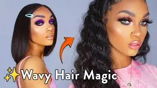Wavy Hair Magic ✨ Stunning Clip-In Transformation on Natural Hair
