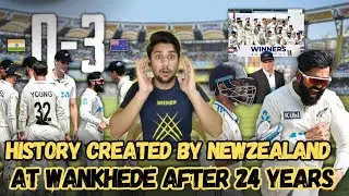 History Created By NewZealand At Wankhede | Nz Whitewashed India After 24 Years | IND Vs NZ