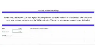 Flotation Cost Error Percentage