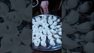 🌸 Unique Lotus Wood Momos 😋 | Traditional Himalayan Recipe | Natural Food Making | #shorts #viral