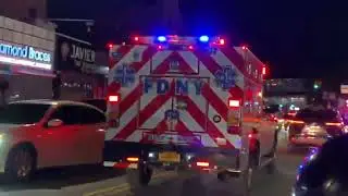 ONE OF THE NEWER FDNY EMS CONDITIONS UNIT RESPONDING ON FORDHAM ROAD IN THE BRONX IN NEW YORK CITY.