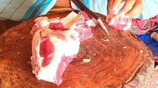 First rate goat meat 🍖 cutting style/ Local morning mutton market.