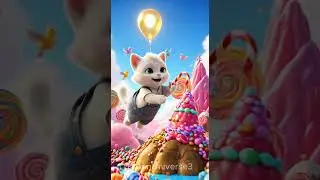 Kitten Finds a Magic Balloon and Flies Into a Fantasy World | #shorts #kitten #kittenuniverse