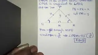 PROVING THAT THE BASE ANGLES OF AN ISOSCELES TRIANGLE ARE CONGRUENT (EQUAL)