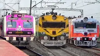 Different Looking Unique Colourful EMU Local Trains & Inspection Train Action | Eastern Railways